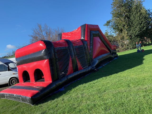 35ft Red & Black inflatable obstacle course